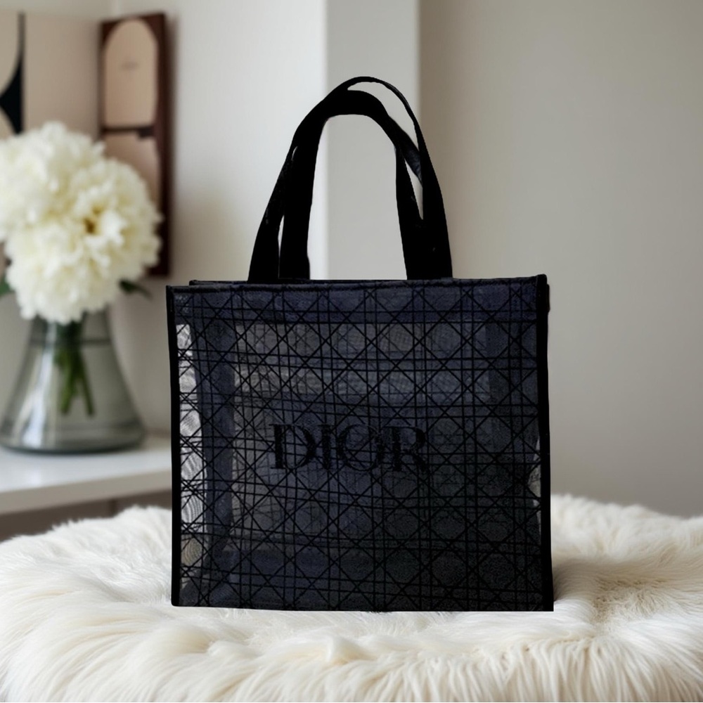 New Dior Black Mesh Tote - Picture 2 of 3